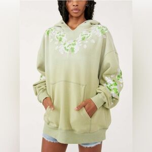 EUC Free People Floral Hoodie. Size M
